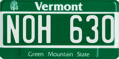 VT license plate NOH630