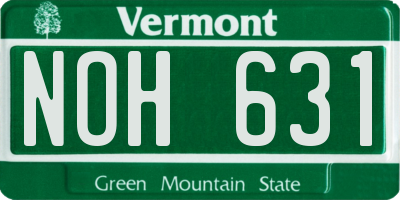 VT license plate NOH631