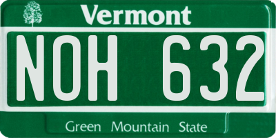 VT license plate NOH632