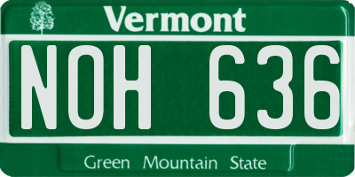 VT license plate NOH636