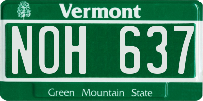 VT license plate NOH637