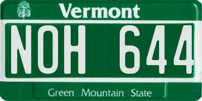 VT license plate NOH644