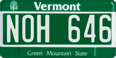 VT license plate NOH646