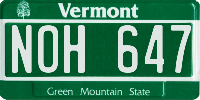 VT license plate NOH647