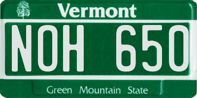 VT license plate NOH650