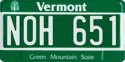 VT license plate NOH651