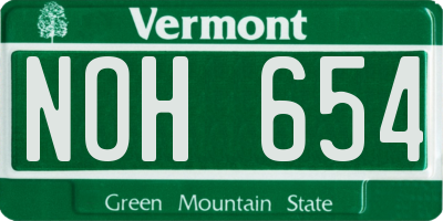 VT license plate NOH654