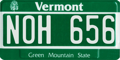 VT license plate NOH656