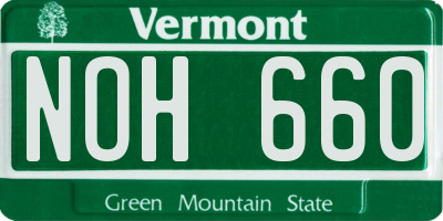 VT license plate NOH660