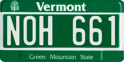 VT license plate NOH661