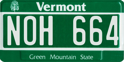 VT license plate NOH664