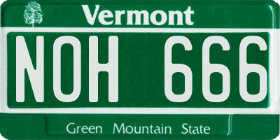 VT license plate NOH666
