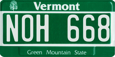 VT license plate NOH668