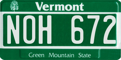 VT license plate NOH672