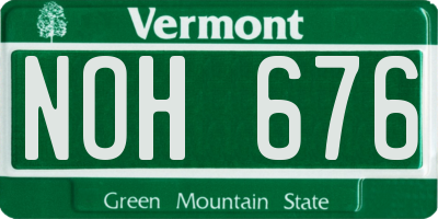 VT license plate NOH676
