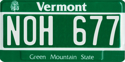 VT license plate NOH677