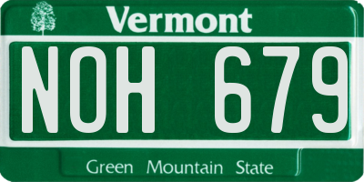 VT license plate NOH679