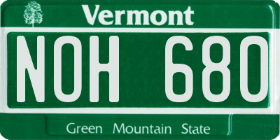 VT license plate NOH680