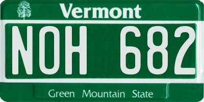 VT license plate NOH682