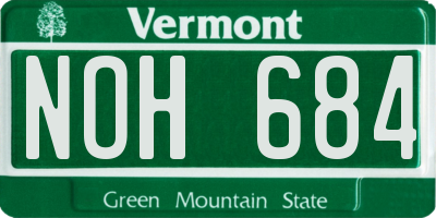 VT license plate NOH684
