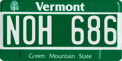 VT license plate NOH686