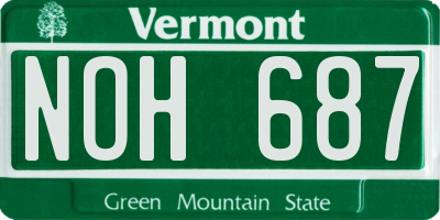 VT license plate NOH687