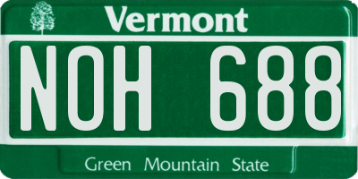 VT license plate NOH688