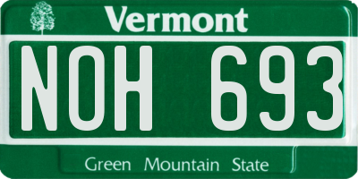 VT license plate NOH693