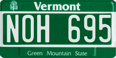 VT license plate NOH695