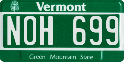 VT license plate NOH699