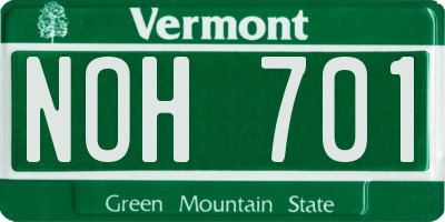 VT license plate NOH701