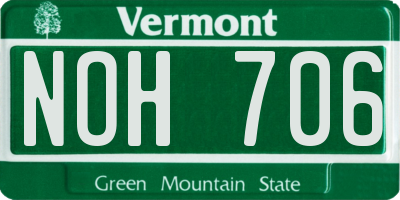 VT license plate NOH706