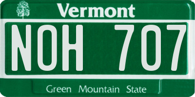 VT license plate NOH707