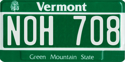 VT license plate NOH708