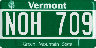 VT license plate NOH709
