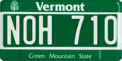 VT license plate NOH710