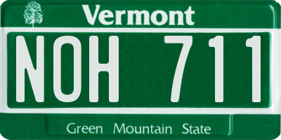 VT license plate NOH711