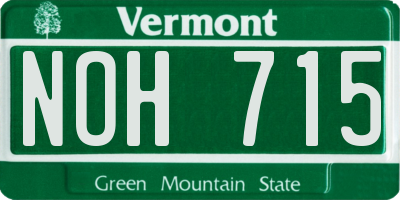 VT license plate NOH715