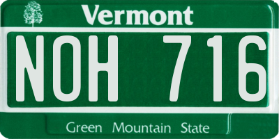 VT license plate NOH716