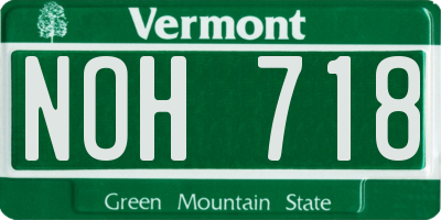 VT license plate NOH718