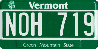 VT license plate NOH719