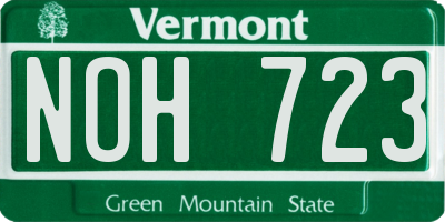 VT license plate NOH723