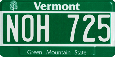 VT license plate NOH725