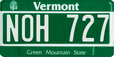 VT license plate NOH727