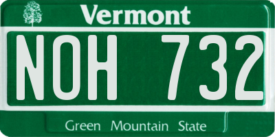 VT license plate NOH732
