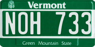 VT license plate NOH733