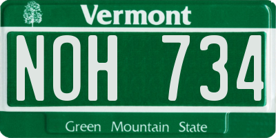 VT license plate NOH734