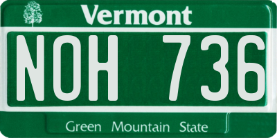 VT license plate NOH736