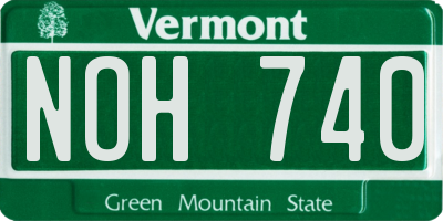 VT license plate NOH740