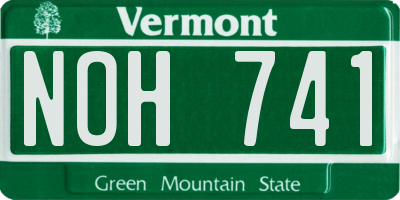 VT license plate NOH741